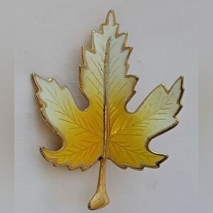 𝗩𝗶𝗻𝘁𝗮𝗴𝗲 𝗬𝗲𝗹𝗹𝗼𝘄/𝗪𝗵𝗶𝘁𝗲 𝗚𝗼𝗹𝗱 𝗧𝗼𝗻𝗲 𝗟𝗲𝗮𝗳 𝗕𝗿𝗼𝗼𝗰𝗵𝗲